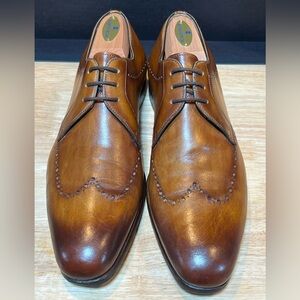 Magnanni Men's Cognac & Patina Leather Dress Shoes Size 7.5M Made In Spain 🇪🇸